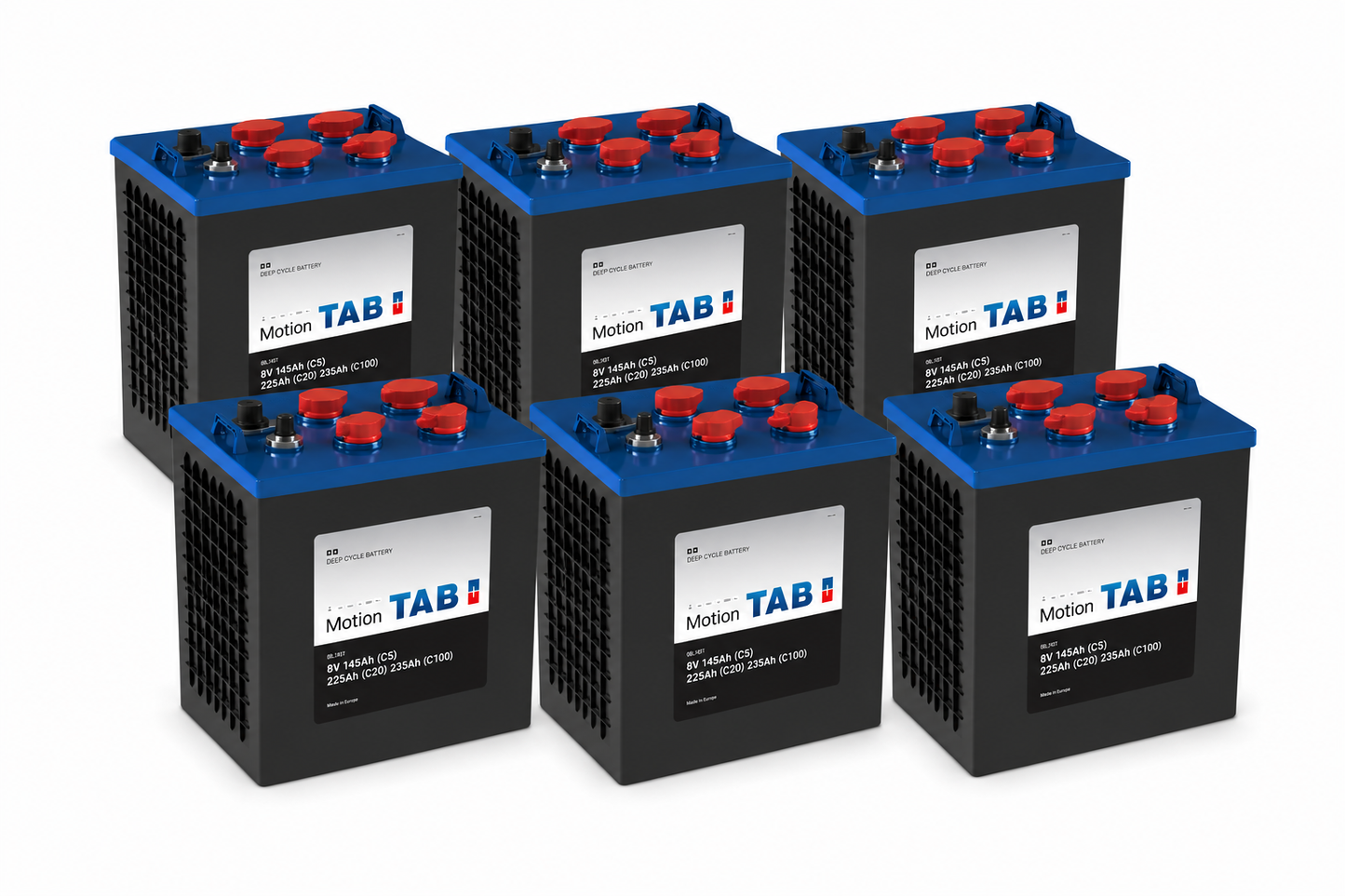 6 x 8 Volt Monobloc Batteries